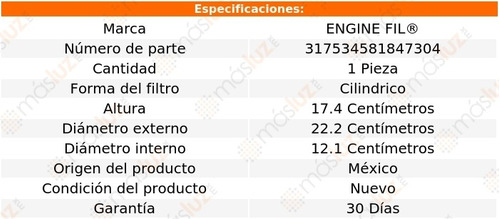 1- Filtro De Aire Hilux 4 Cil 2.7l 2006/2016 Engine Fil Foto 2