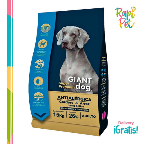 Giant Dog Hipoalergénico Adulto De Cordero 15 Kg