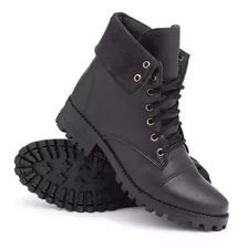 Bota Coturno Feminino Estilo Rock Militar Vira 2 Modelos 