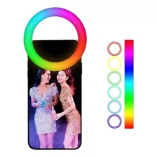 Aro Luz Led Rgb 90x26mm Celular Recargable Selfies Tiktok Color Blanco