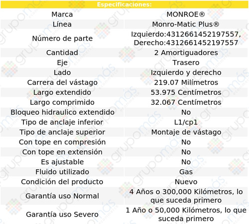 2 Amortiguadores Monro-matic Plus Tra Toyota Corona 74-78 Foto 3