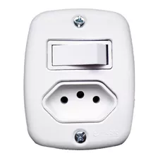 Interruptor Com Tomada Sistema X 10a Branco C/ Caixa Externa