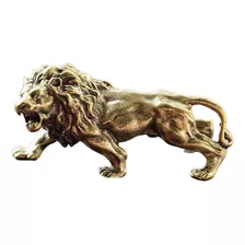 Estátua De Leão Escultura Em Miniatura Animal De Latão