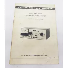 Manual Do Leader Tv Field Level Meter - Lfc- 942b