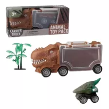 Brinquedo Carreta Caminhão Dinossauro T Rex Fricção 3 Peças