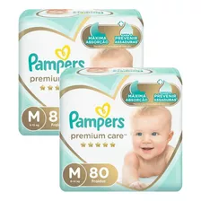 Fraldas Infantil Pampers Premium Care M Kit C/2 Un