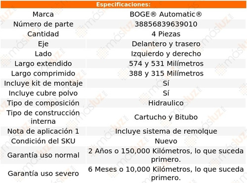 Set 4 Amortiguadores Boge Capri Rwd V8 5.0l 82 Al 86 Foto 2