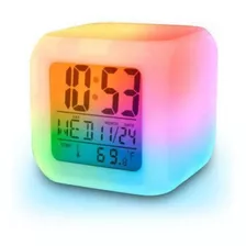 Reloj Despertador Cuadrado Cambia Color, Infantil Everest