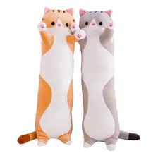 Almofada Travesseiro Pillow Pelucia Gato Gatinho 130cm Cinza