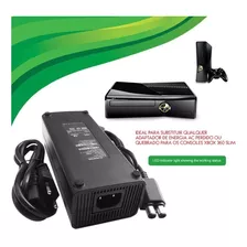 Fonte X Box 360 Slim Bivolt 110v 220v 135w Cabo Força Oferta