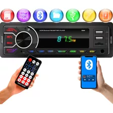 Rádio Som Automotivo Bluetooth 7 Cores 2x Usb Sd Fm 4x25w