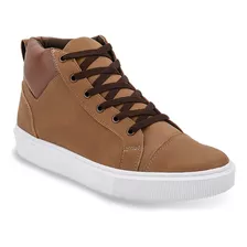 Tenis Tipo Bota Color Camel Para Caballero Mundo Terra