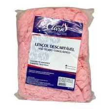 Lençol Descartável Rosa Com Elástico Santaclara 15 Unidades