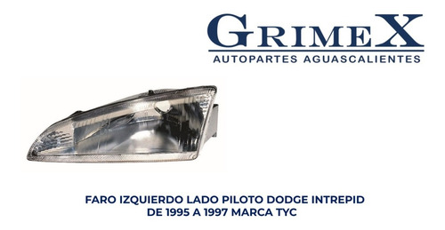 Faro Dodge Intrepid 1995-95-1996-96-1997-97 Tyc Ore Foto 2