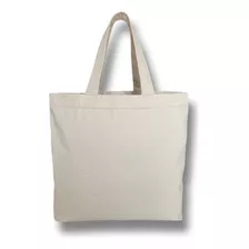 Tote Bag Bolsas Ecológicas Basic En Canvas Beige 37x37x10 Cm