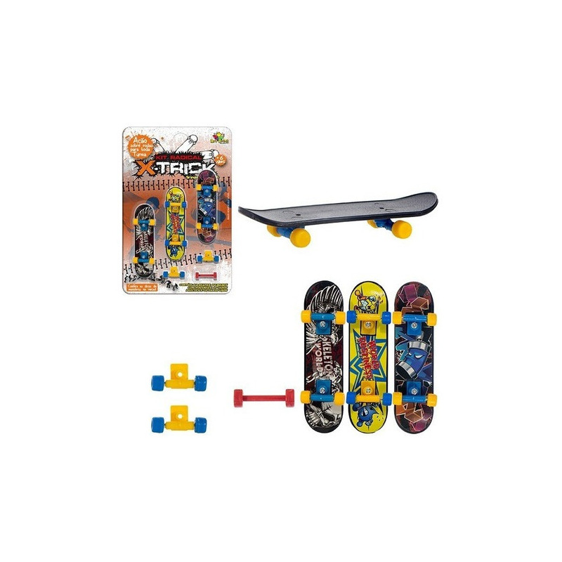 Kit 5 Skate De Dedo Mini Prancha Shape Com Lixa Truck Metal