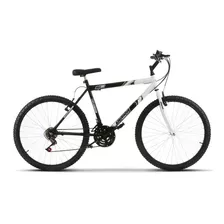 Bicicleta De Passeio Ultra Bikes Bike Aro 24 Bicolor 18 Marchas Freios V-brakes Cor Preto/branco