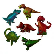 Set 4 Globos Metalizados Dinosaurios Chicos De 36cm