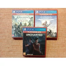 Pack Great Hits Ps4 Ac Creed + Horizon + Uncharted Física Us