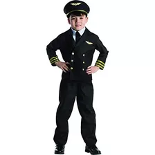 Disfraz De Piloto Niños Y Niñas, Uniforme De Capitán...