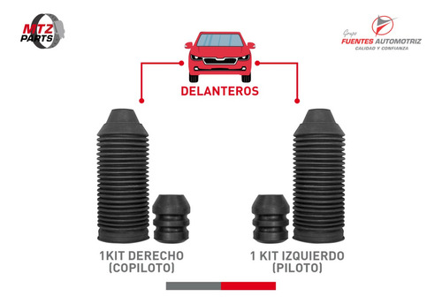 Kit 2 Topes Rebote Amortiguador Del Vw Vento 1.6 2016 2017 Foto 2