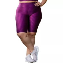 Bermuda De Treino Feminina Plus Size 3d Confortável Cirrê