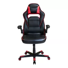 Silla Ejecutiva Red Top Racer Gamer Polipiel Negro Con Rojo