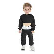 Conjunto Bebê Menino Pelúcia Raposa Preto