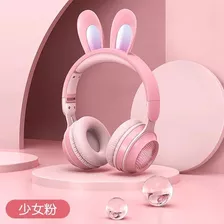 Audífonos Led Kawaii Bluetooth Con Forma De Oreja De Conej