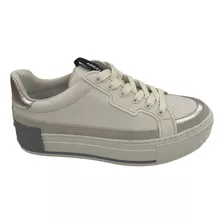 Tênis Arezzo Branco Flatform Amarração Couro Original 