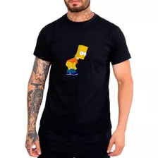 Camiseta Simpsons Bart Algodão Slim Gola Redonda Estampada