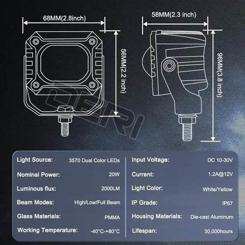 Exploradoras Turbo Led Tipo Transformer Dual Color 10.000 Lm Foto 7