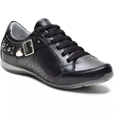 Sapatênis Feminino Couro Bmbrasil Casual Fivela 221