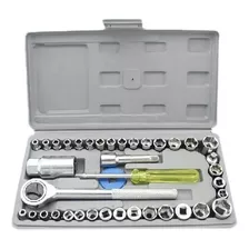 Caja Set Herramientas Juego Llave Tubo Kit 40 Piezas Estuche