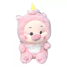 Peluche Felpa Cerdito Chancho - Unicornio 22cm Rosa