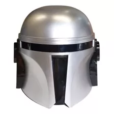 Casco Cazarecompensas Boba Fett Mandalorian Star Wars Color Plateado Y Negro