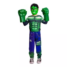 Fantasias Hulk Com Enchimento, Mascara Infantil E Luvas