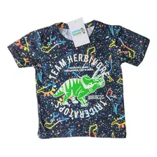 Remera Bebe Dinosaurio Dino Estampada Algodon Manga Corta