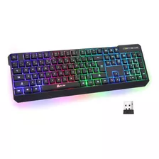 Teclado Inalambrico Klim Chroma Para Juegos Ergonomico