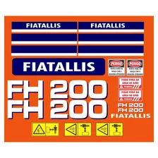 Kit Adesivo Para Escavadeira Fiatallis Fh200 + Etiqueta Mk