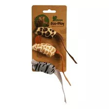 Juguete Para Gato 3 Ratones Eco Play Fancy Pets