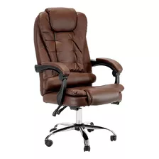 Silla De Oficina Empoli Reclinable Altura Ajustable Marrón Material Del Tapizado Cuero Sintético