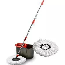 Mop Giratório Balde Centrifugador Inox Esfregão + Refil Mop