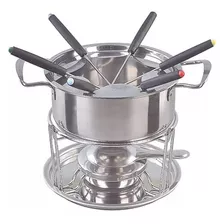 Aparelho De Fondue Conjunto Em Inox 11 Peças Design Clean