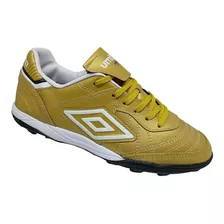 Chuteira Umbro Society Couro Soccer Shoes Speciali 3 Dourado