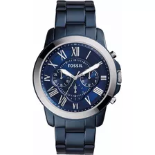 Reloj Fossil Grant Sport Fs5230 Azul/plata Crono Caballero