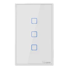 Interruptor De Pared Sonoff De 3 Botones Wifi Y Rf T2us3c-tx