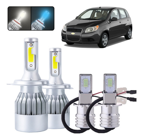 Foto de Kit De Focos Led H4 H3 Para Chevrolet Aveo5 2009 2010 2011