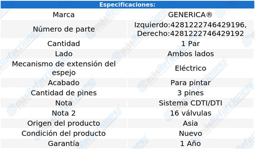 Par Espejos Chev Astra 2000 2001 2002 2003 Electricos Foto 2