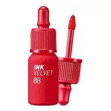 Labial Coreano Peripera Ink Velvet Sell Out 8 Larga Duracion Acabado Mate Color Rojo